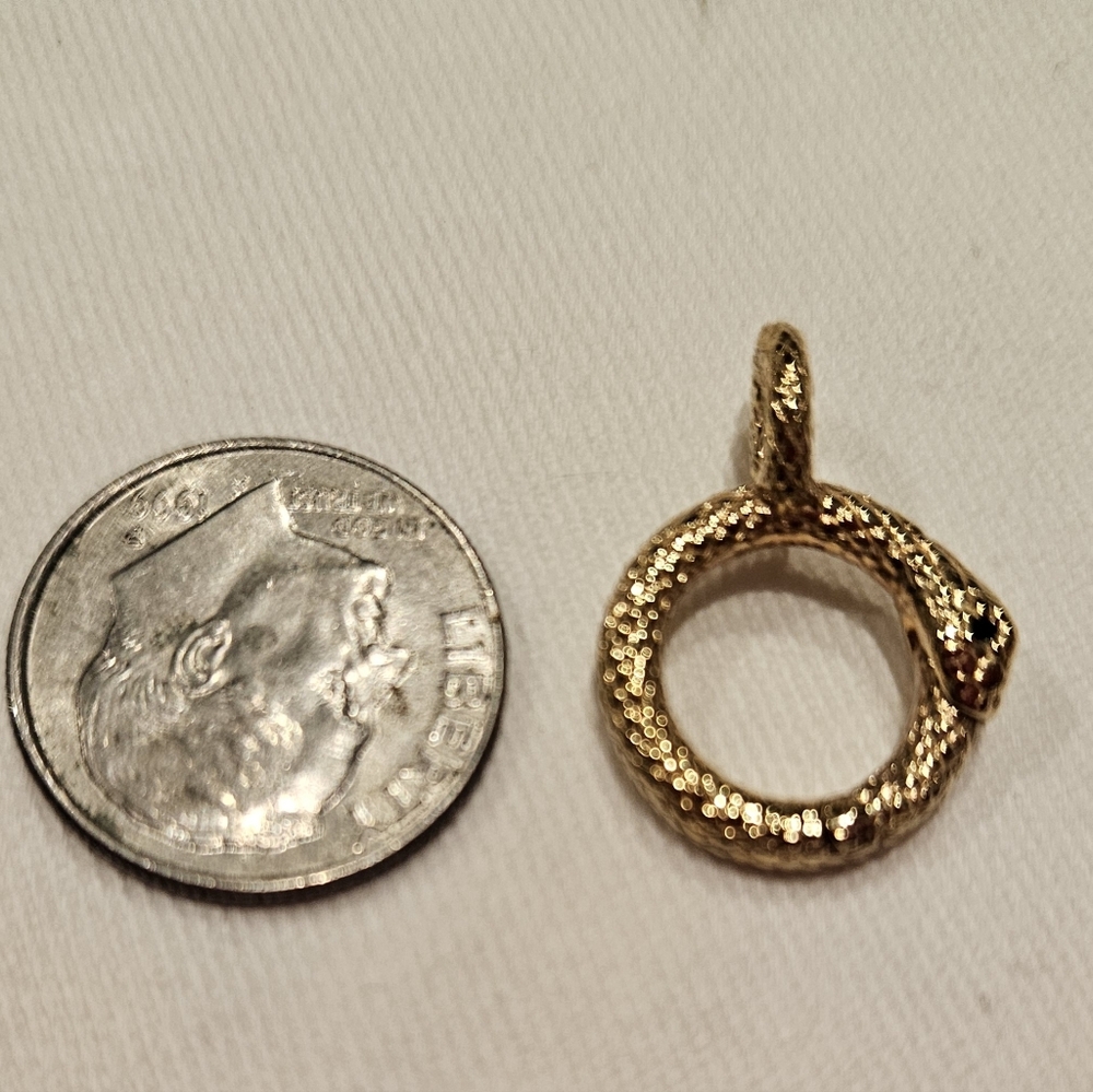 Awe Inspired Yellow Gold Vermeil Snake Pendant and Charm Holder - Picture 2 of 3